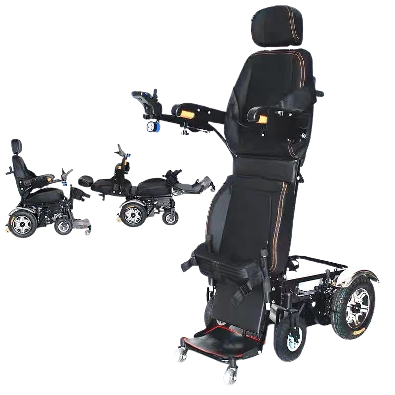 Electric Power Wheelchair with Reclining and Standing Functions for Adults