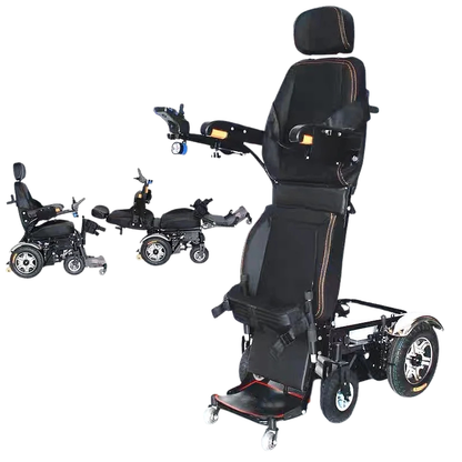 Electric Power Wheelchair with Reclining and Standing Functions for Adults