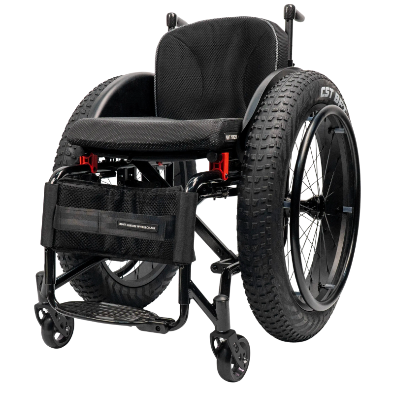5802 All-Terrain Sports Wheelchair with Shock Absorbers and Snow Tires