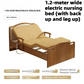 Wooden Electric Nursing Bed For Elderly, Multi-function Adjustable Home Care Bed With Mattress Guardrail Bedroom Furniture