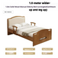 Wooden Electric Nursing Bed For Elderly, Multi-function Adjustable Home Care Bed With Mattress Guardrail Bedroom Furniture