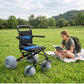 Beach Wheelchair with Flip-Up Armrests, All-Terrain Mobility Chair with Long-Lasting Pneumatic Tires for Caregivers, Sandy Paths