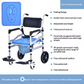 Portable Toilet Chair Alloy Commode with Wheels Foldable Shower Chair Convenient Adult Mobility Aid Bathroom Chair