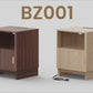 Fluted Wood Nightstand with Charging Station, Storage Drawers & Open Shelf, Bedside Table with 2 AC Outlets, USB-A & USB-C Ports