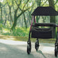 All-Terrain Upright Rollator Walker for Seniors with Padded Seat, Armrests & Storage Bag