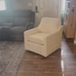 Set of 2 360° Swivel Accent Chairs – Large Upholstered Square Armchairs with Deep Seat for Living Room & Reading Lounge