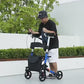4 Wheels  Upright Walker Stand Up Folding Rollator Seat Padded Armrest