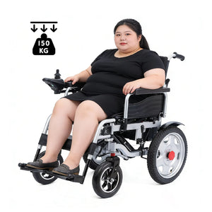 150 KG Large Capacity Steel Silla De Ruedas Electrica Folding Lightweight Portable Electric Wheelchair